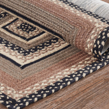 Sawyer Mill Charcoal Creme Jute Braided Rug/Runner Rect w/ Pad 2'x8' VHC Brands - The Fox Decor